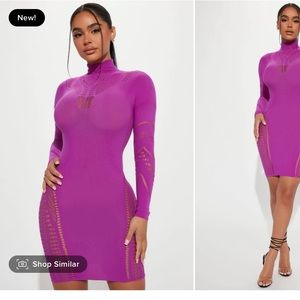 Fashionnova seamless mini dress in Magenta